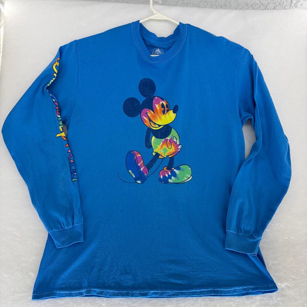 Disney Parks Walt Disney World Tie Dye Mickey LS Tee L